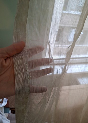 Bej Bohem Tarzı Şeffaf Perde - Görsel 7