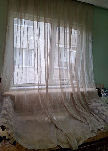 Bej Bohem Tarzı Şeffaf Perde - Görsel 8