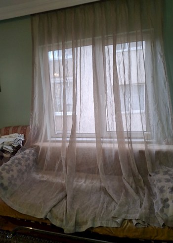 Bej Bohem Tarzı Şeffaf Perde - Görsel 9