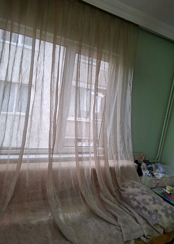 Bej Bohem Tarzı Şeffaf Perde - Görsel 6