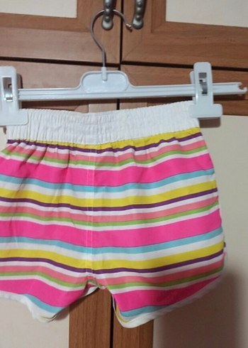 Kızlar için Renkli Çizgili Şort Fiyonk Detaylı - Görsel 5