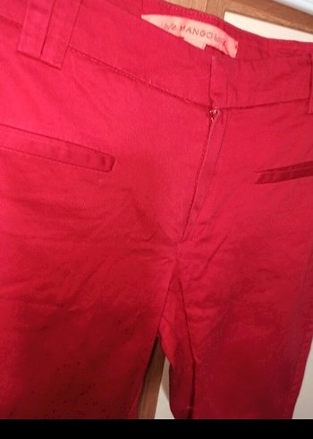 34 beden  Kırmızı Normal Paça Kumaş Pantolon - Görsel 13