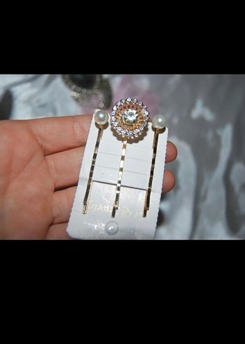 Altın Renkli Vintage Parlak Saç Tokası Seti - Görsel 3