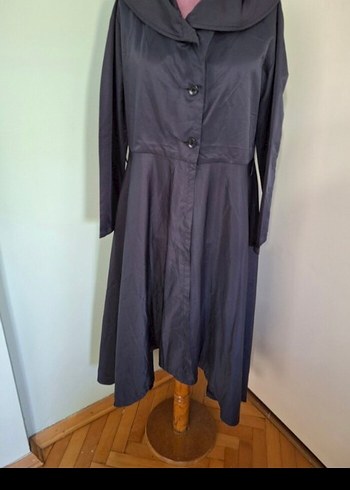 Uzun lacivert pardesü - Görsel 7