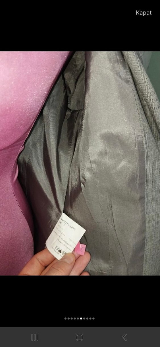 Düğmeli Gri Kadın Blazer Ceket - Görsel 3