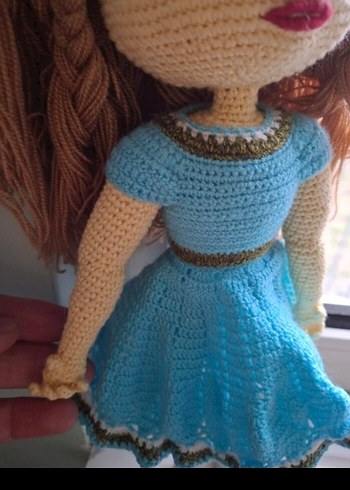 Turkuaz El Örgüsü Bebek - Görsel 2