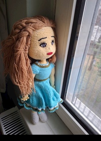 Turkuaz El Örgüsü Bebek - Görsel 6