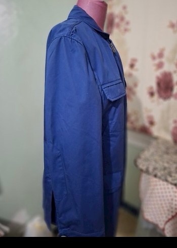 Mavi Denim Erkek Ceket, Fermuarlı, Midi Boy - Görsel 2