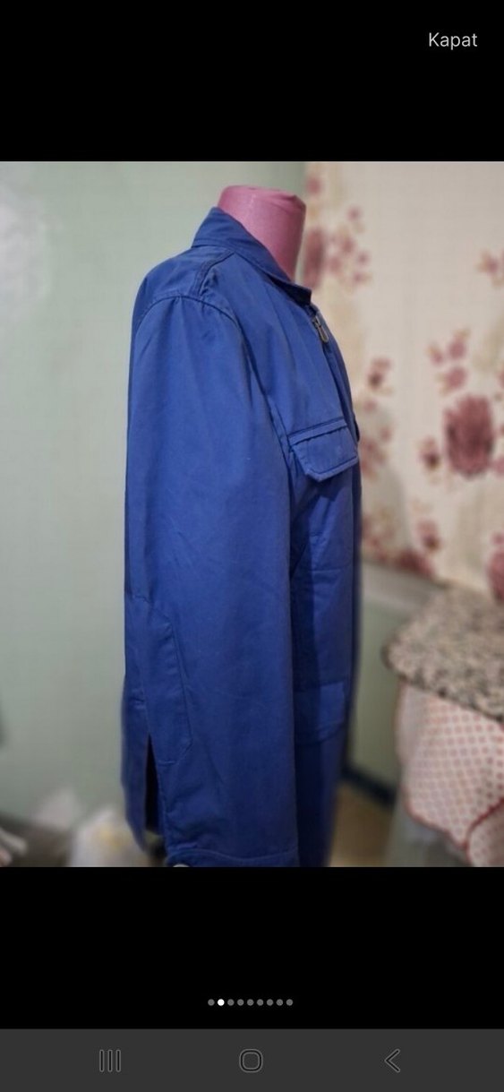 Mavi Denim Erkek Ceket, Fermuarlı, Midi Boy - Görsel 2