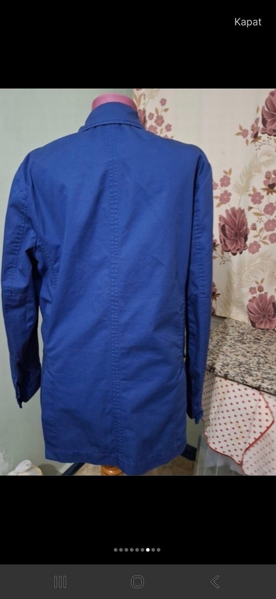 Mavi Denim Erkek Ceket, Fermuarlı, Midi Boy - Görsel 4