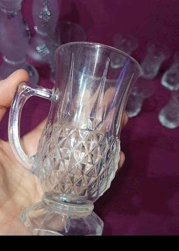 Pembe Desenli Cam MUMLUK ve Bardak Seti - Görsel 5