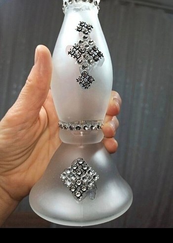 Pembe Desenli Cam MUMLUK ve Bardak Seti - Görsel 4