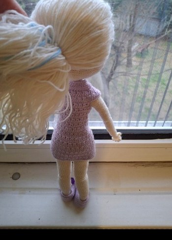 El Örgüsü Pastel Mor Bebek - Görsel 3