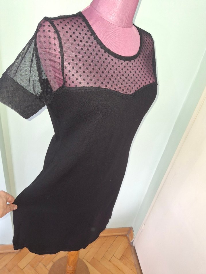 Dantel Detaylı Siyah Gotik Mini Elbise - Görsel 2