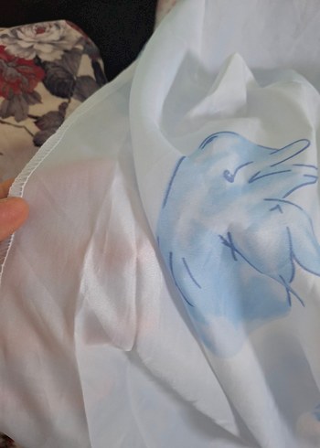 Linens Mavi desenli makine örtüsü