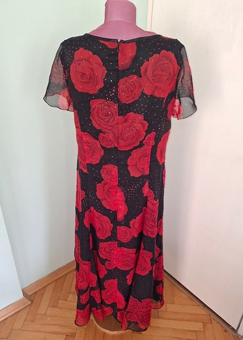 Kırmızı Baskılı Uzun Bohem Elbise - Görsel 5