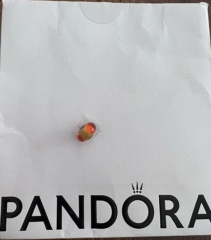 Pandora turuncu altın kenarlı murano charm