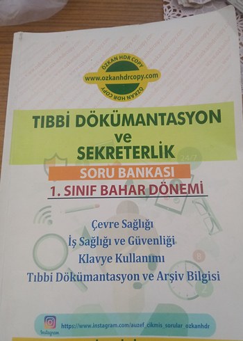 Tıbbi Dökümantasyon ve Sekreterlik Soru Bankası