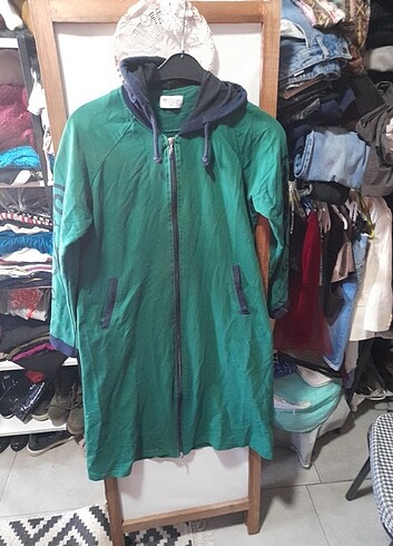 Penye uzun kapusonlu sweat