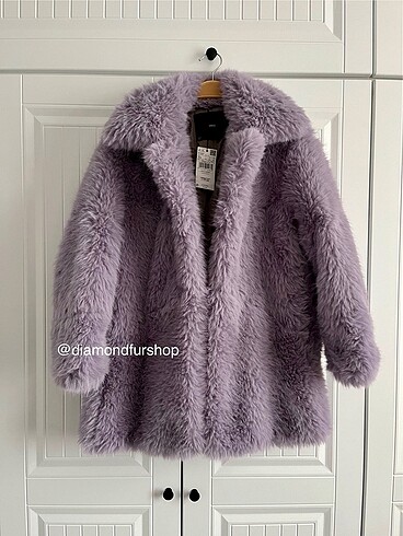 Mango XS Lila Peluş Kurk