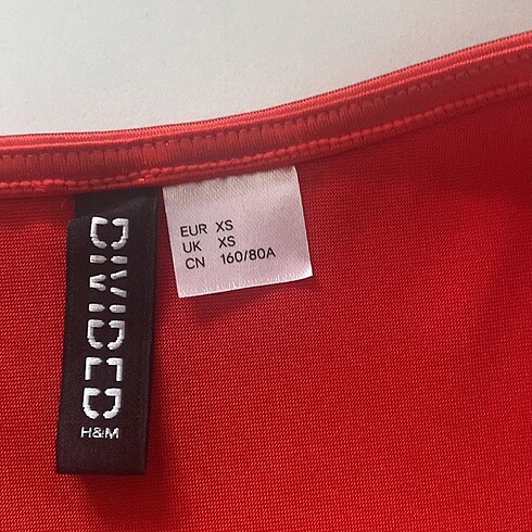 xs Beden kırmızı Renk H&M mini kırmızı elbise