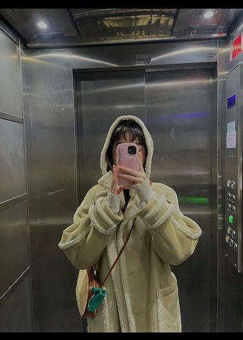 s Beden Pull bear krem Uzun Kadın Kaban