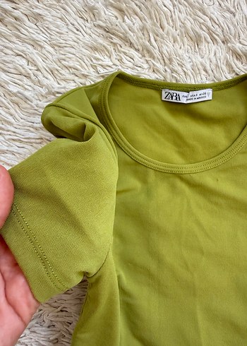 Yeşil Kısa Kollu Basic Kadın Tişört - Görsel 2