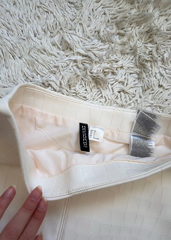 Bej Deri Mini Etek - Görsel 2