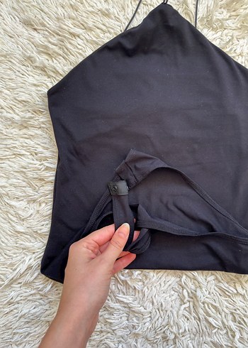 Siyah İnce Askılı Kadın Body - Görsel 3