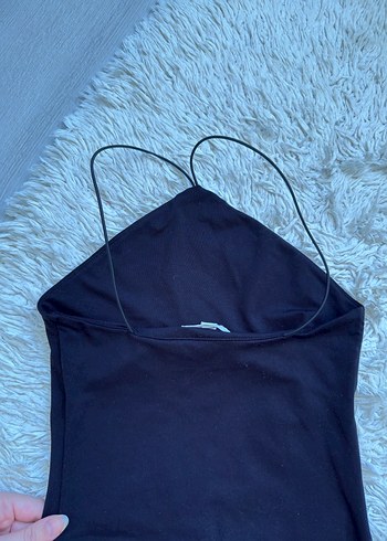 Siyah İnce Askılı Kadın Body - Görsel 2