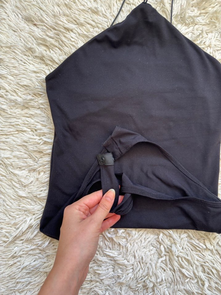 Siyah İnce Askılı Kadın Body - Görsel 3