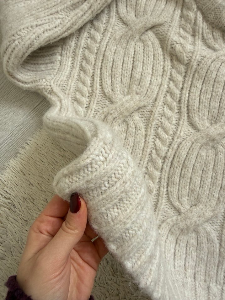 H&M Bej Kadın Örgü Triko Kazak - Görsel 3