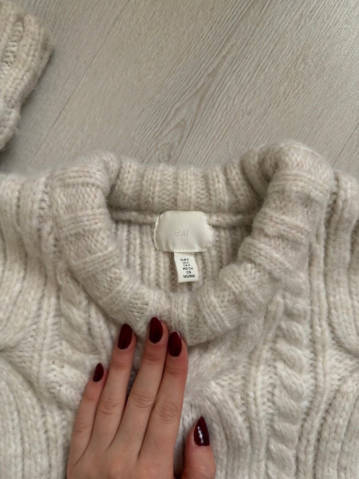 H&M Bej Kadın Örgü Triko Kazak - Görsel 2