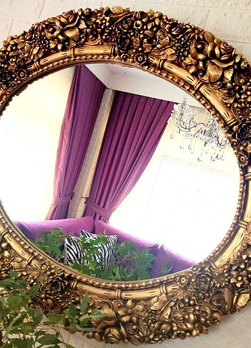  Beden altın Renk Altın Varaklı Döküm Pirinç Salon Aynası 