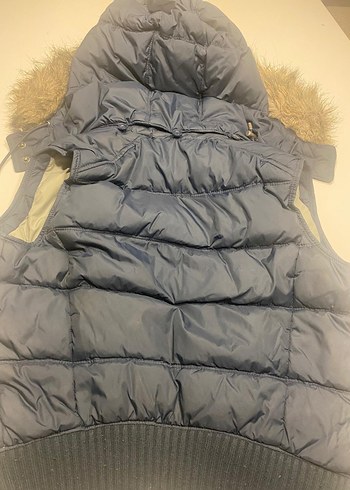 Kürk Detaylı Kadın Gri Şişme Yelek - Görsel 3