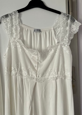 Beyaz Bohem Midi Kadın Sabahlık Takımı - Görsel 2