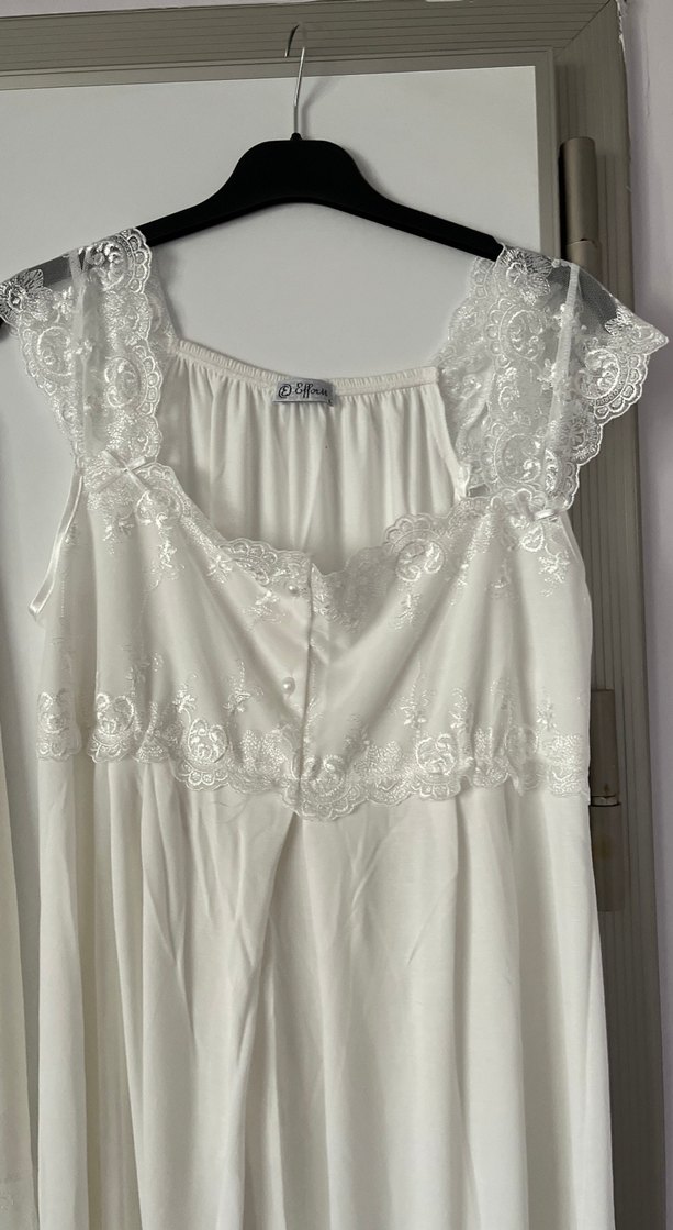 Beyaz Bohem Midi Kadın Sabahlık Takımı - Görsel 2