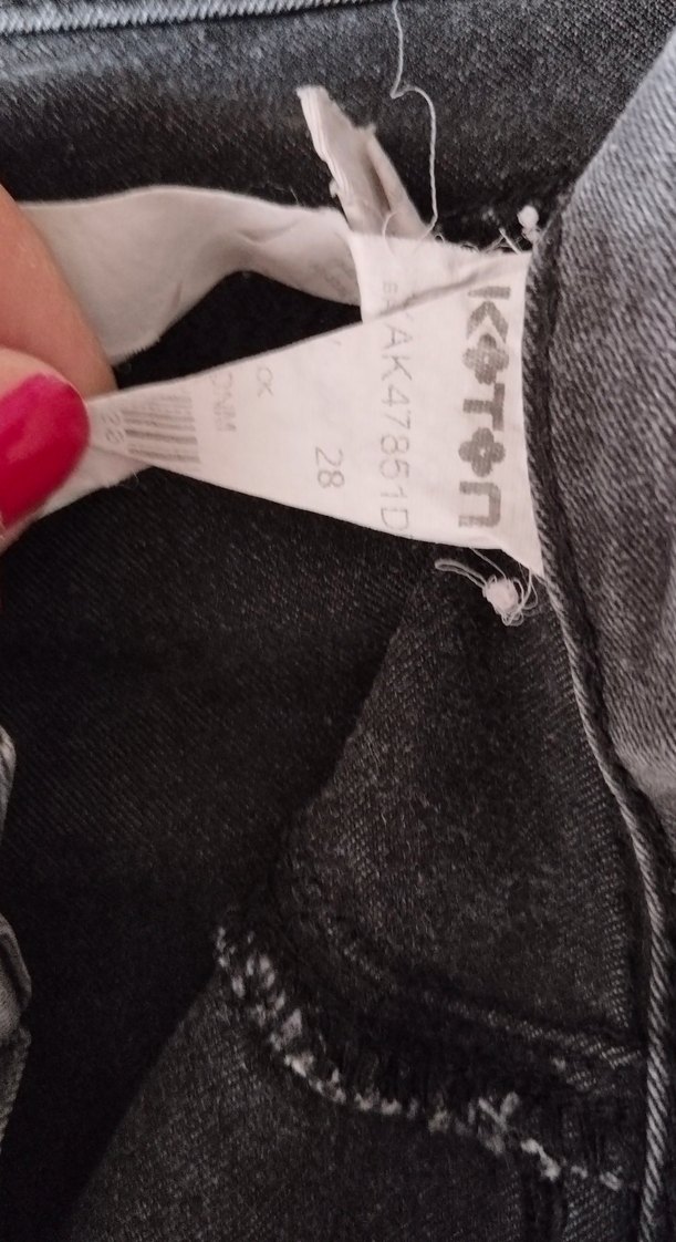 Gri Bağcıklı Bağlamalı Streetwear Kadın Kot Pantolon - Görsel 5