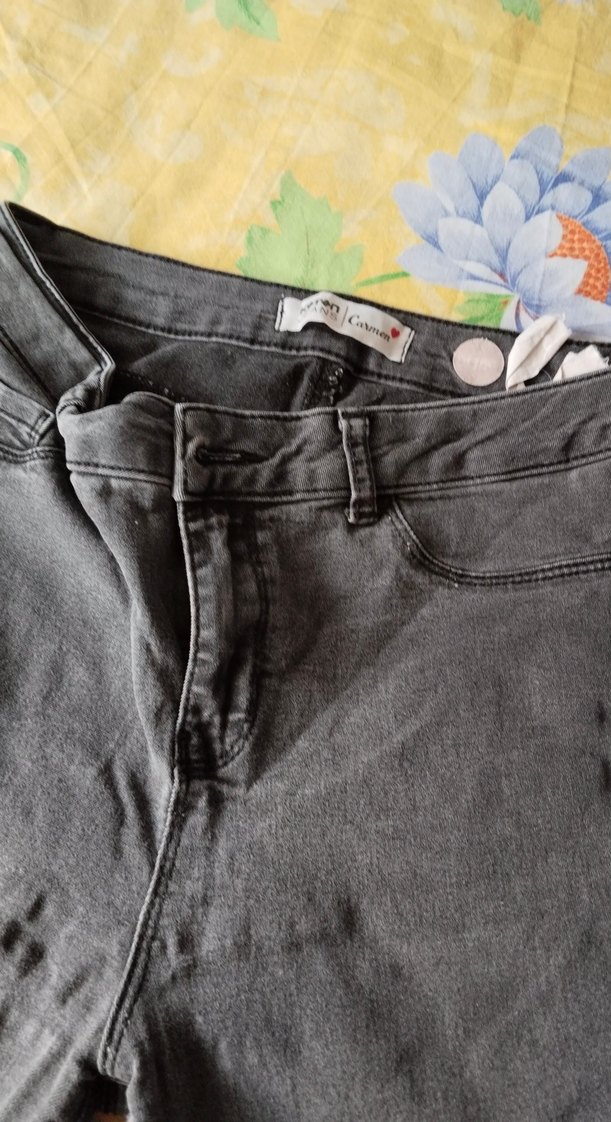 Gri Bağcıklı Bağlamalı Streetwear Kadın Kot Pantolon - Görsel 2