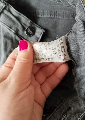 Siyah Bağcıklı Elastik Bel Kadın Kot Pantolon - Görsel 5