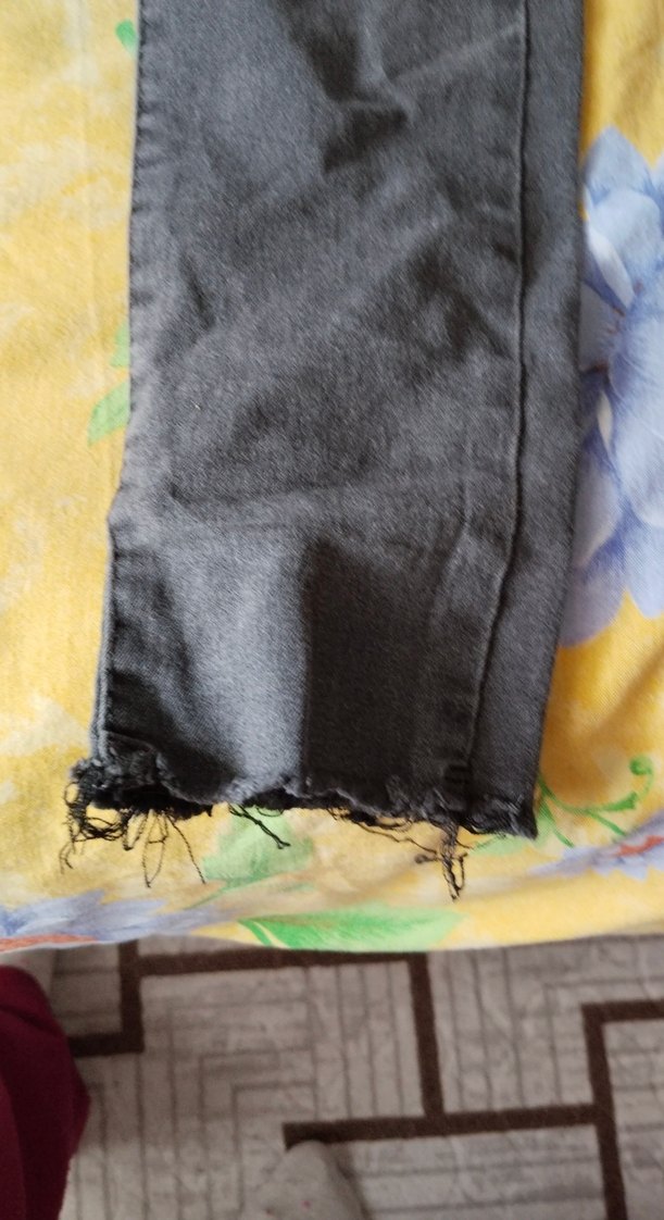 Siyah Bağcıklı Elastik Bel Kadın Kot Pantolon - Görsel 2