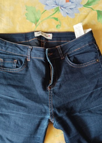 Renkli Bağcıklı Kadın Denim Pantolon - Görsel 2