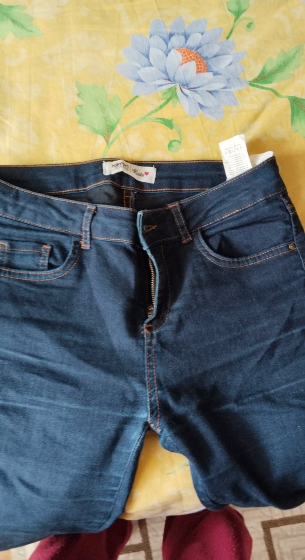Renkli Bağcıklı Kadın Denim Pantolon - Görsel 2