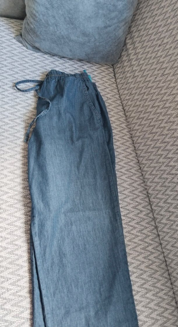 Kadın Mavi Bol Kesim Midi Kot Pantolon - Görsel 3