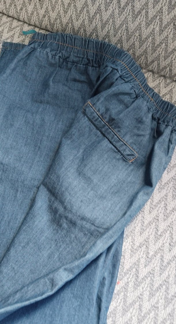 Kadın Mavi Bol Kesim Midi Kot Pantolon - Görsel 2