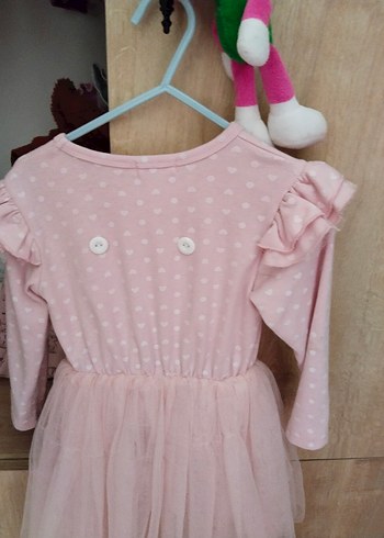 LC Waikiki Pembe Uzun Kollu Kız Çocuk Elbisesi