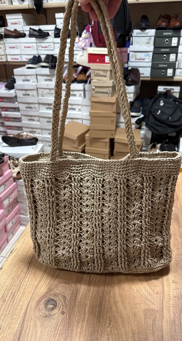 Bej Örgü Kadın Çanta - Görsel 2