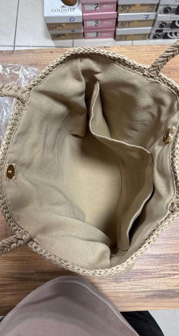 Bej Örgü Kadın Çanta - Görsel 3