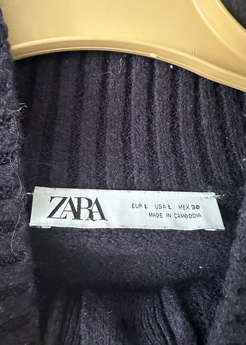 l Beden Zara önü düğmeli lacivert kazak