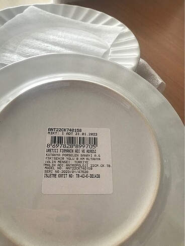 Kütahya Porselen Kütahya porselen tabak takımı